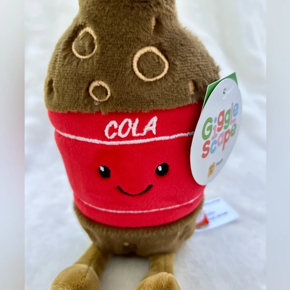 Gigglescape Orange Soda Cola Bottles Plushes Anamorphic Kawaii Stuffed NEW